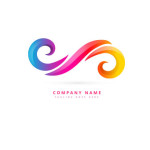 Abstract logo made with colorful swirls Template