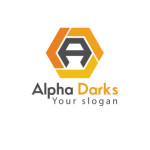 Orange hexagonal abstract logo Template