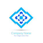Blue Abstract logo design Template