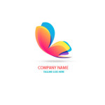 Colorful butterfly logo Template