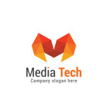 Poligonal logo of letter M Template