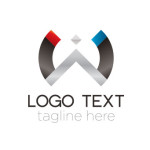 Abstract metal semicircle logo template