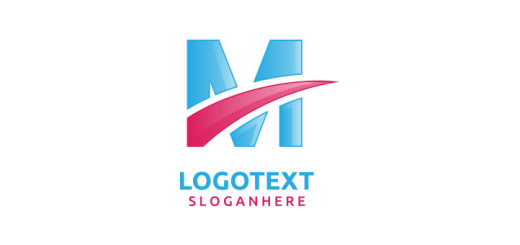 Blue-Em-letter-logo-template