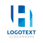 Blue logo with letter H template