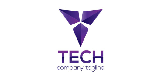 Purple-abstract-geometrical-logo-in-3d