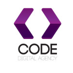 Purple logo with arrows shape template
