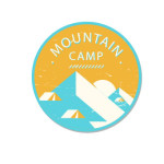 mountain camp logo template