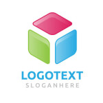 Abstract colorful cube logo template