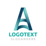 Abstract geometric turquoise logo template