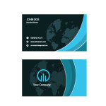 Blue abstract business card template
