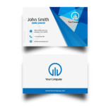 Blue modern business card design template
