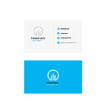 Blue visit card template