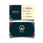 Business card template with squares