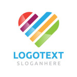 Colorful heart logo template