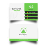 Corporate green business card design template
