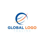 Global logo blue and orange template