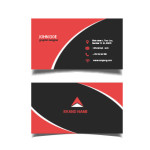 Red and black modern business card template