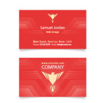Red company card with a eagle-symbol template
