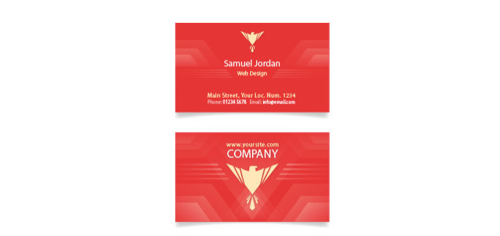 Red-company-card-with-a-eagle-symbol