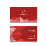Red polygonal business card template