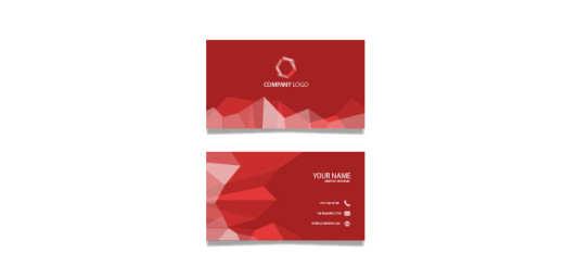 Red-polygonal-business-card