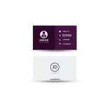 purple business card design template