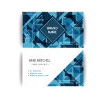Abstract visiting card with blue shapes template