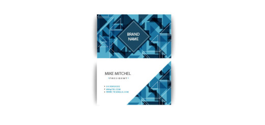 Abstract-visiting-card-with-blue-shapes