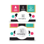 Colored corporative card with circles template