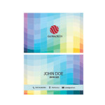 Colored wavy squares business card template