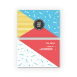 Coloured memphis style business card template