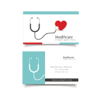 Healthcare card with phonendoscope and a heart template