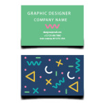 Modern graphic designer card with abstract shapes template