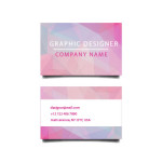 Polygonal business card in pink tones template