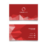Red polygonal business card template