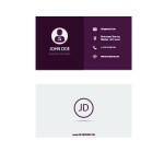 purple business card design template