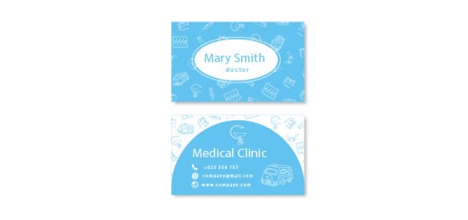 Blue-medical-card-with-drawings