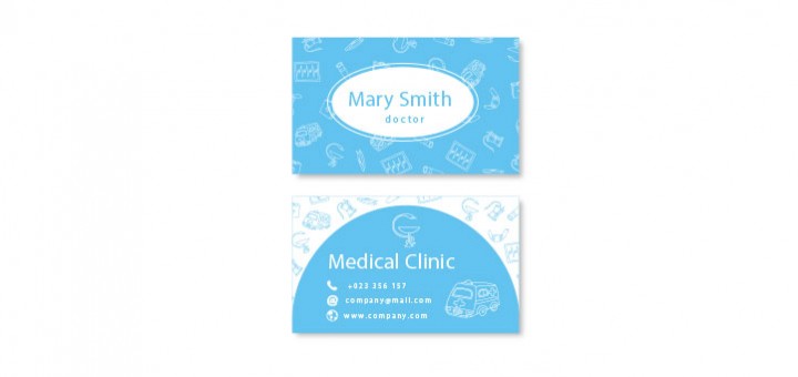 Blue-medical-card-with-drawings