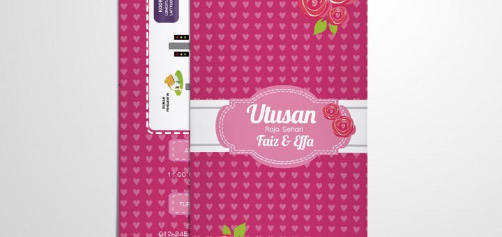 kad kahwin design vector
