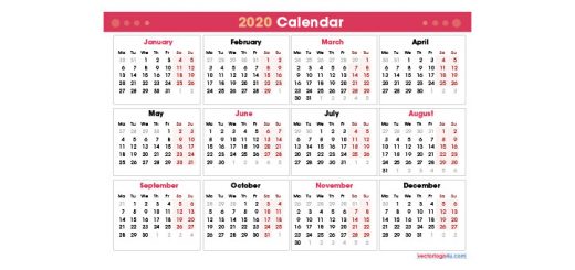 2020 Calendar Template Pdf Editable Vectorlogo4u 3657