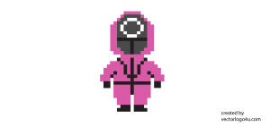 squid game mask soldier pixel art